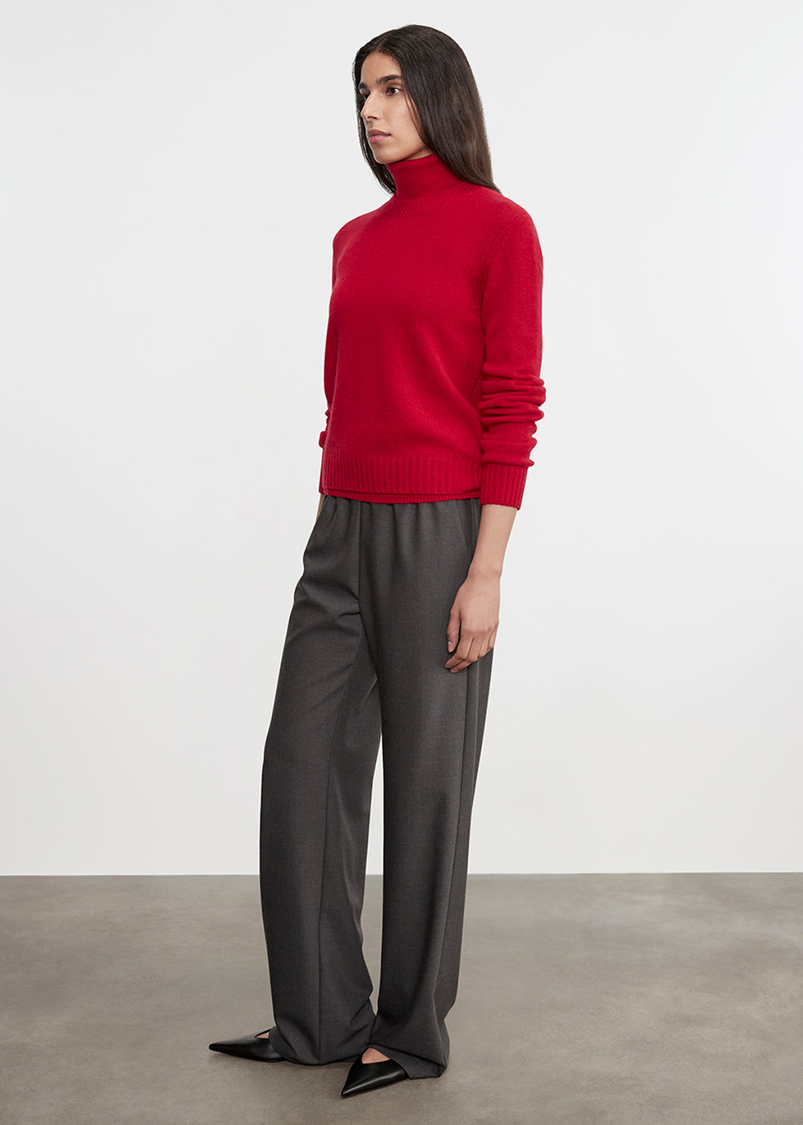 Cashmere Easy L/S Crew | Classic Red