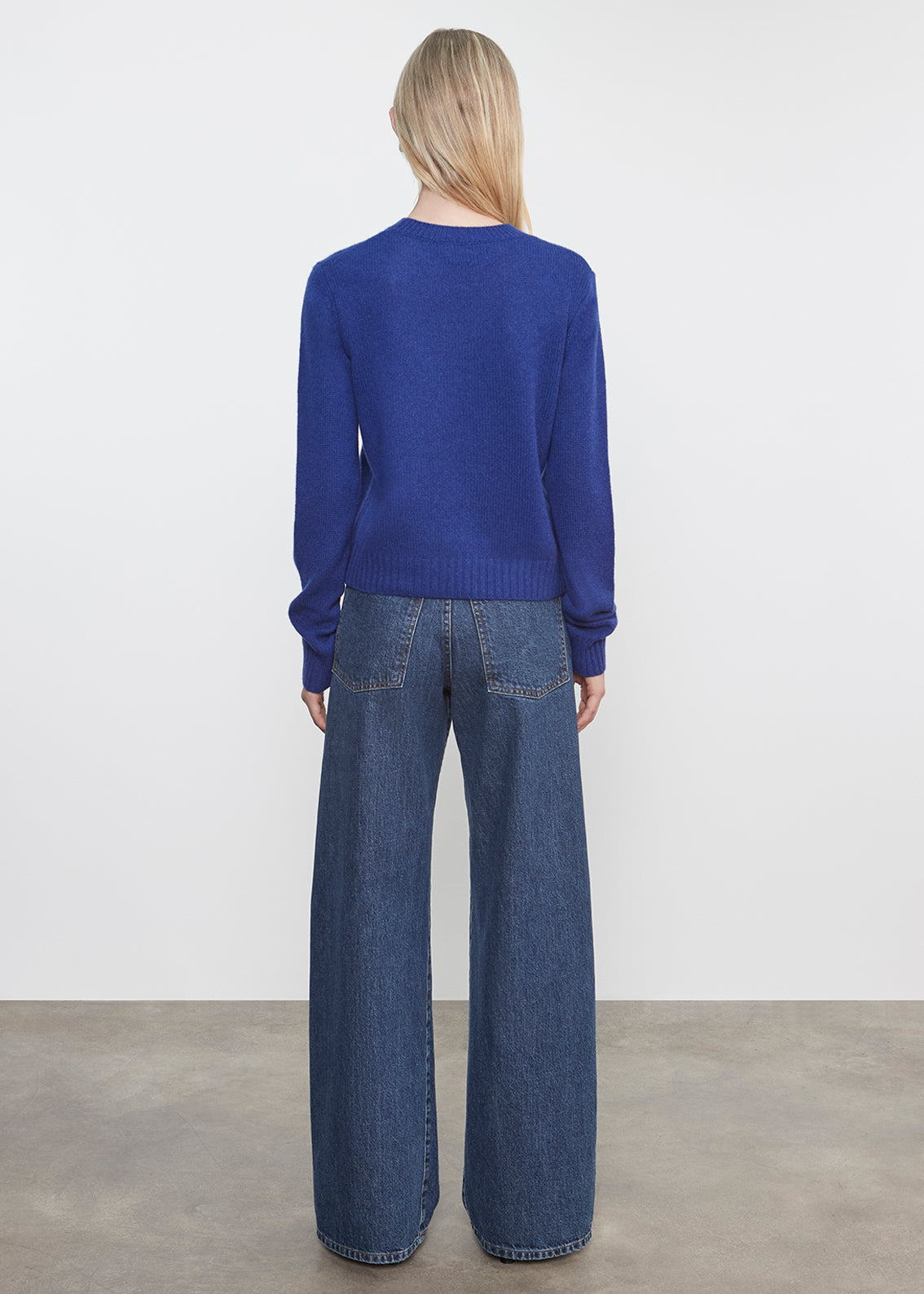 Cashmere Easy L/S Crew | Cobalt