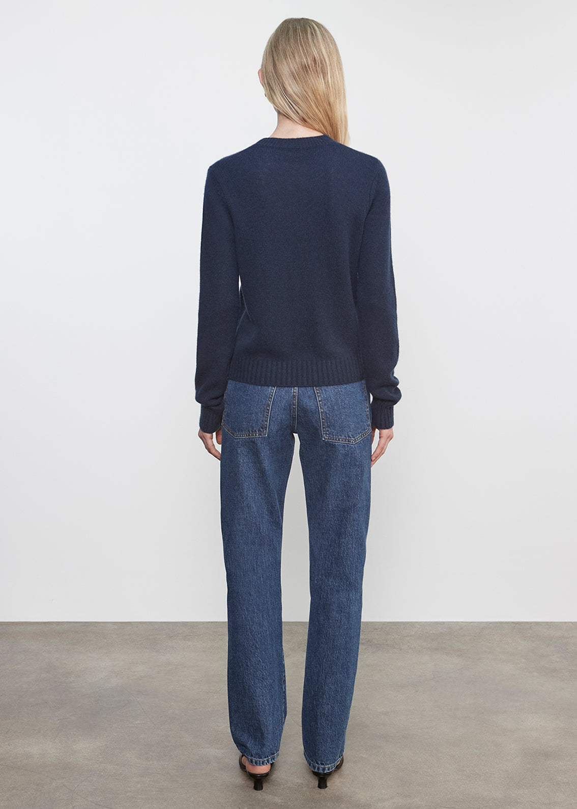 Cashmere Easy L/S Crew | Midnight Blue