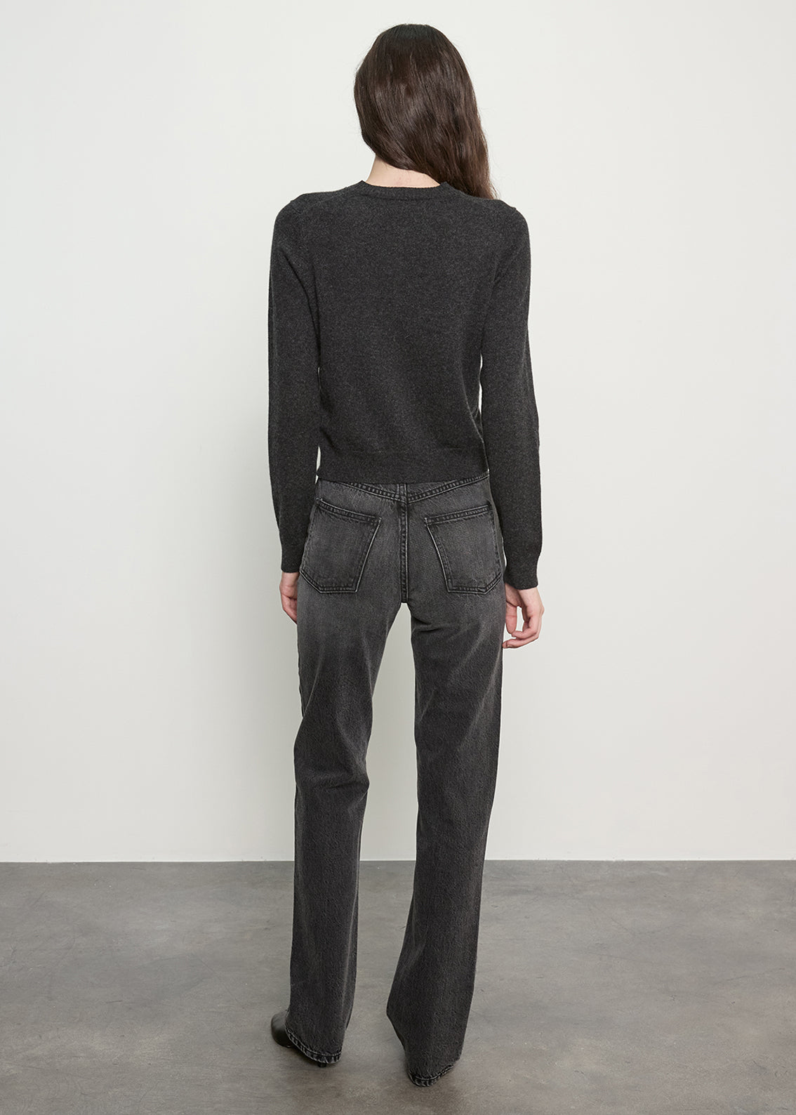 Cashmere Shrunken Cardigan | Charcoal