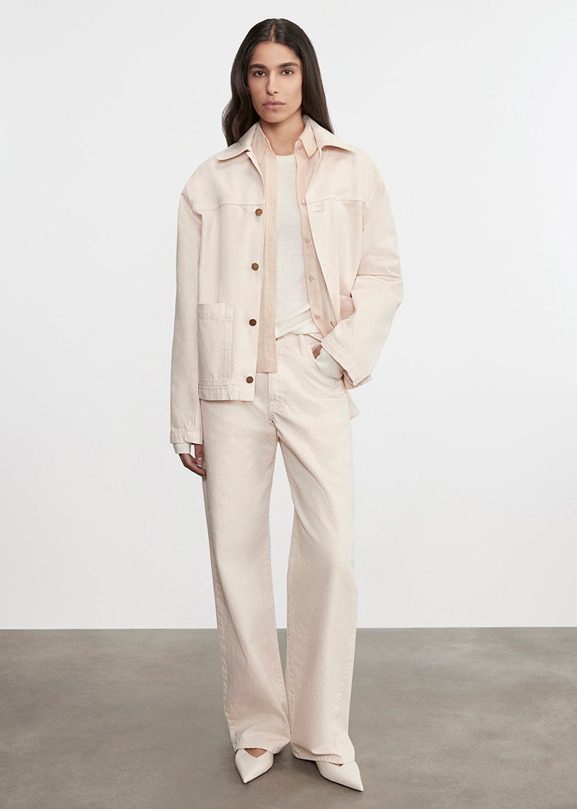 Relaxed Straight Leg Jean | Beige