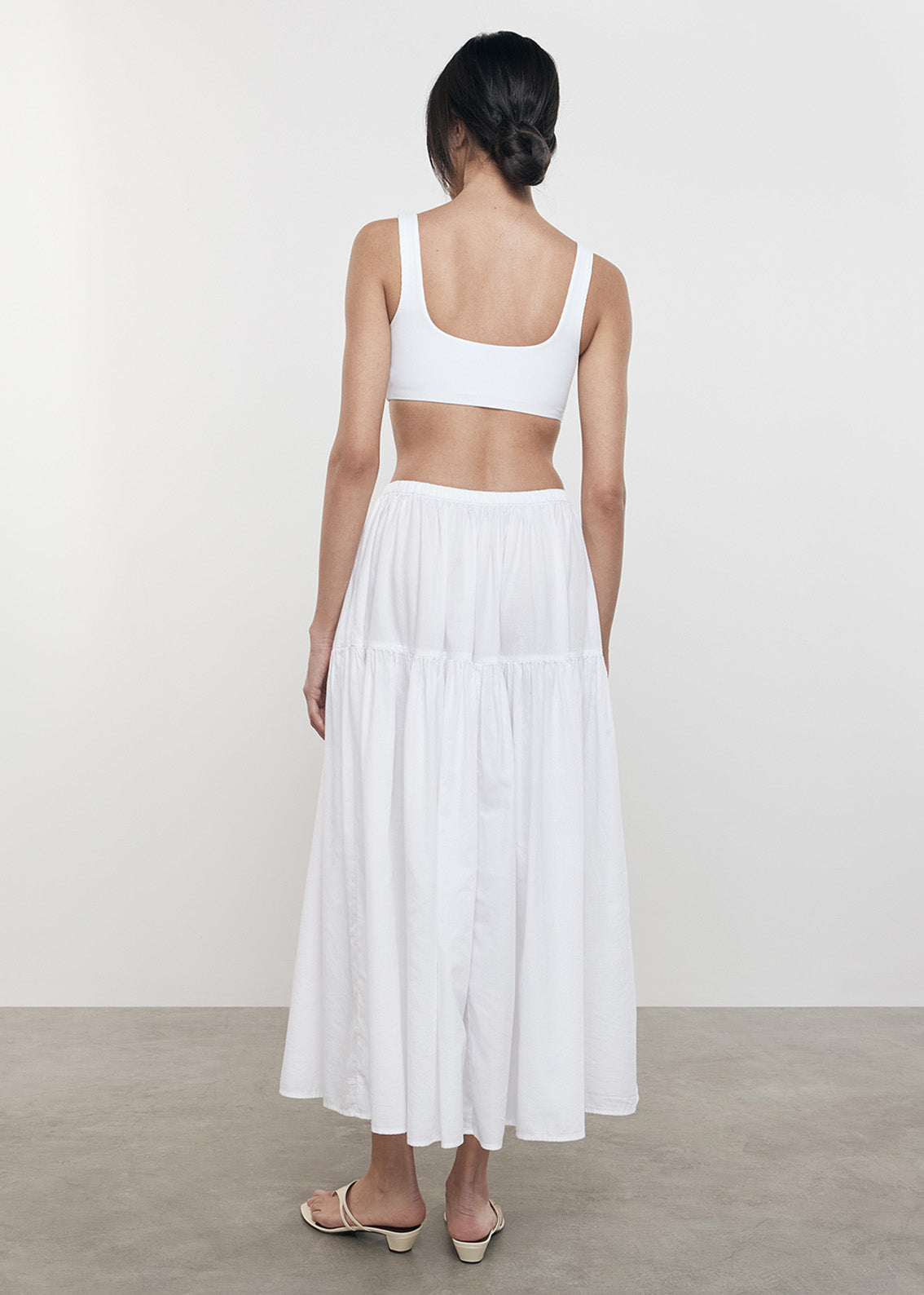 tiered maxi skirt - white