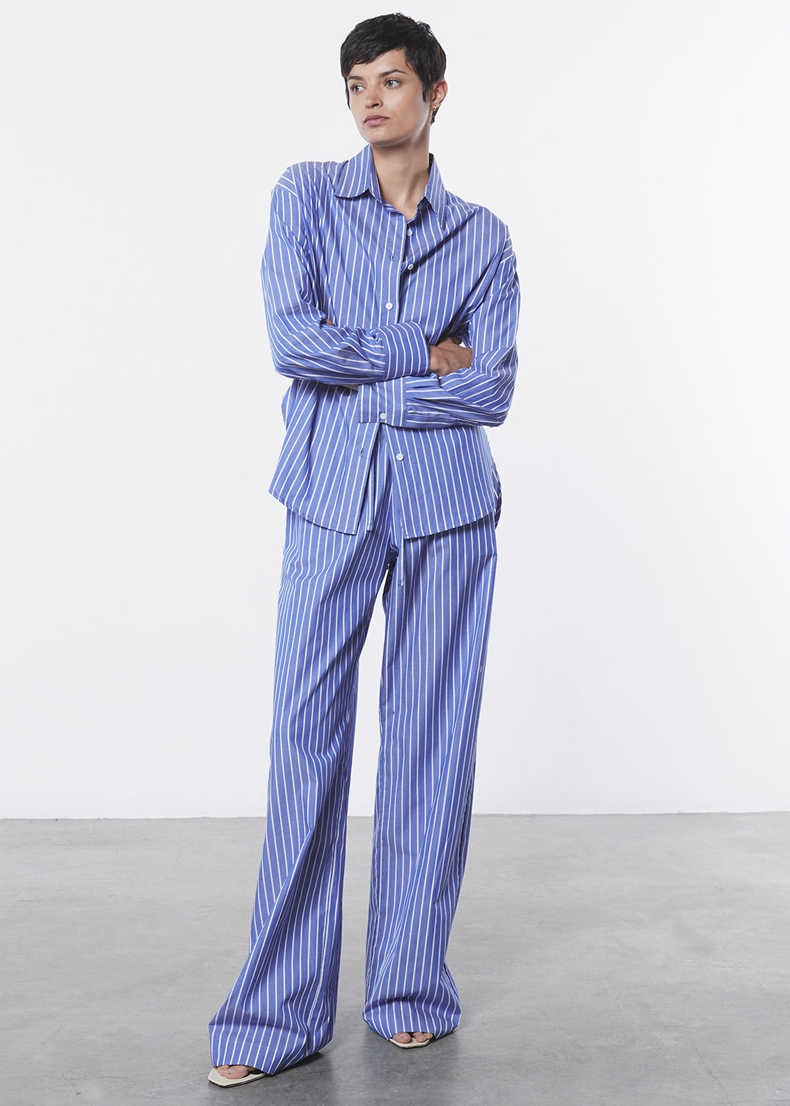 Cotton Resort Pant | Blue/White Stripe