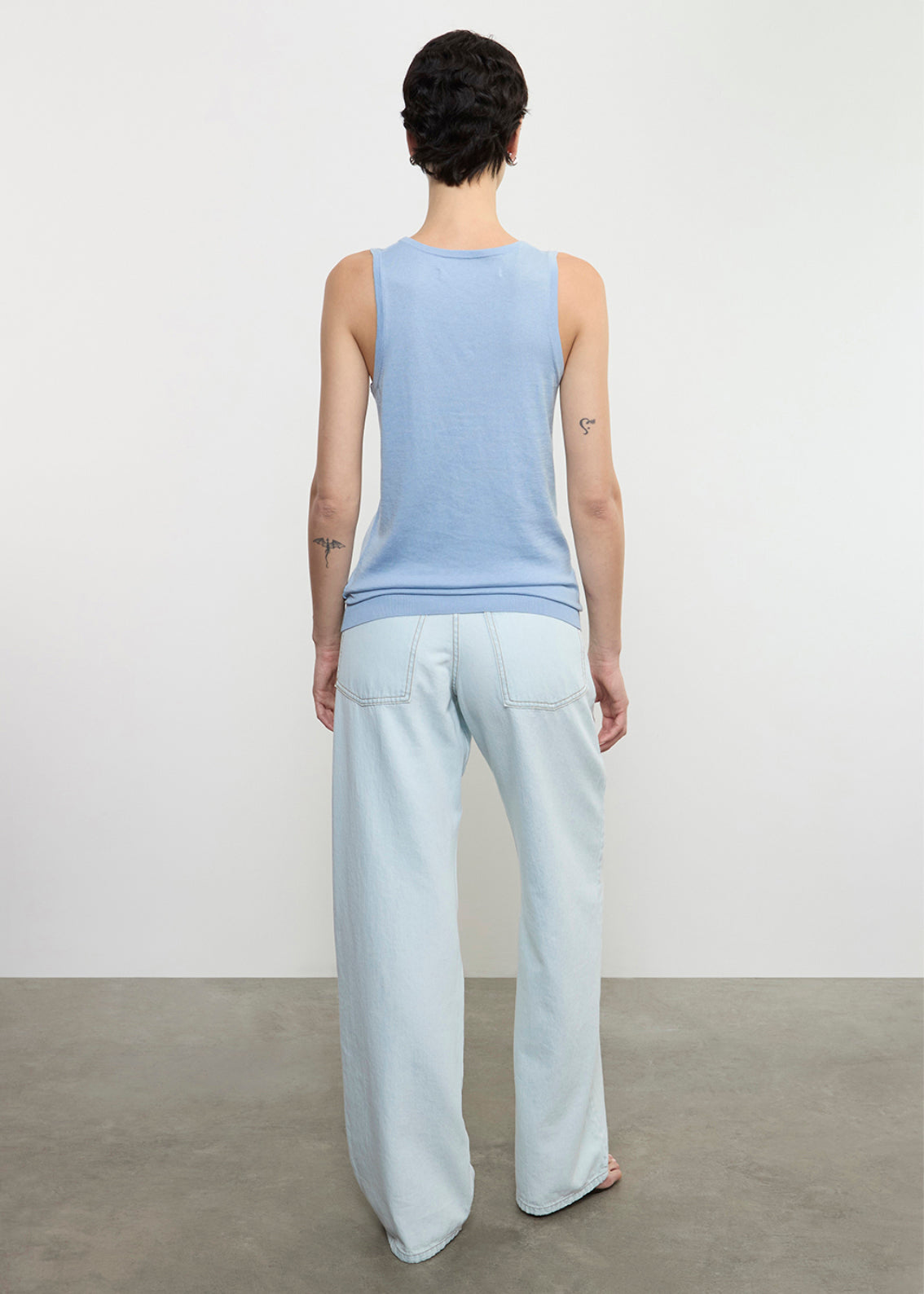 Silk Knit Tank | Sky