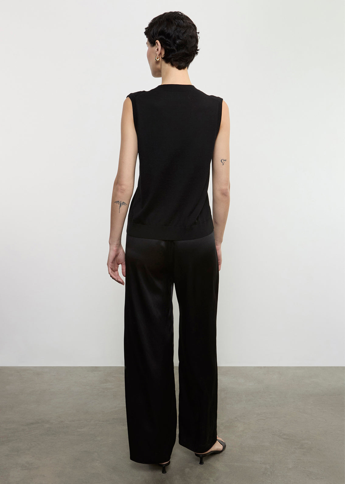 Silk Knit Vest | Black