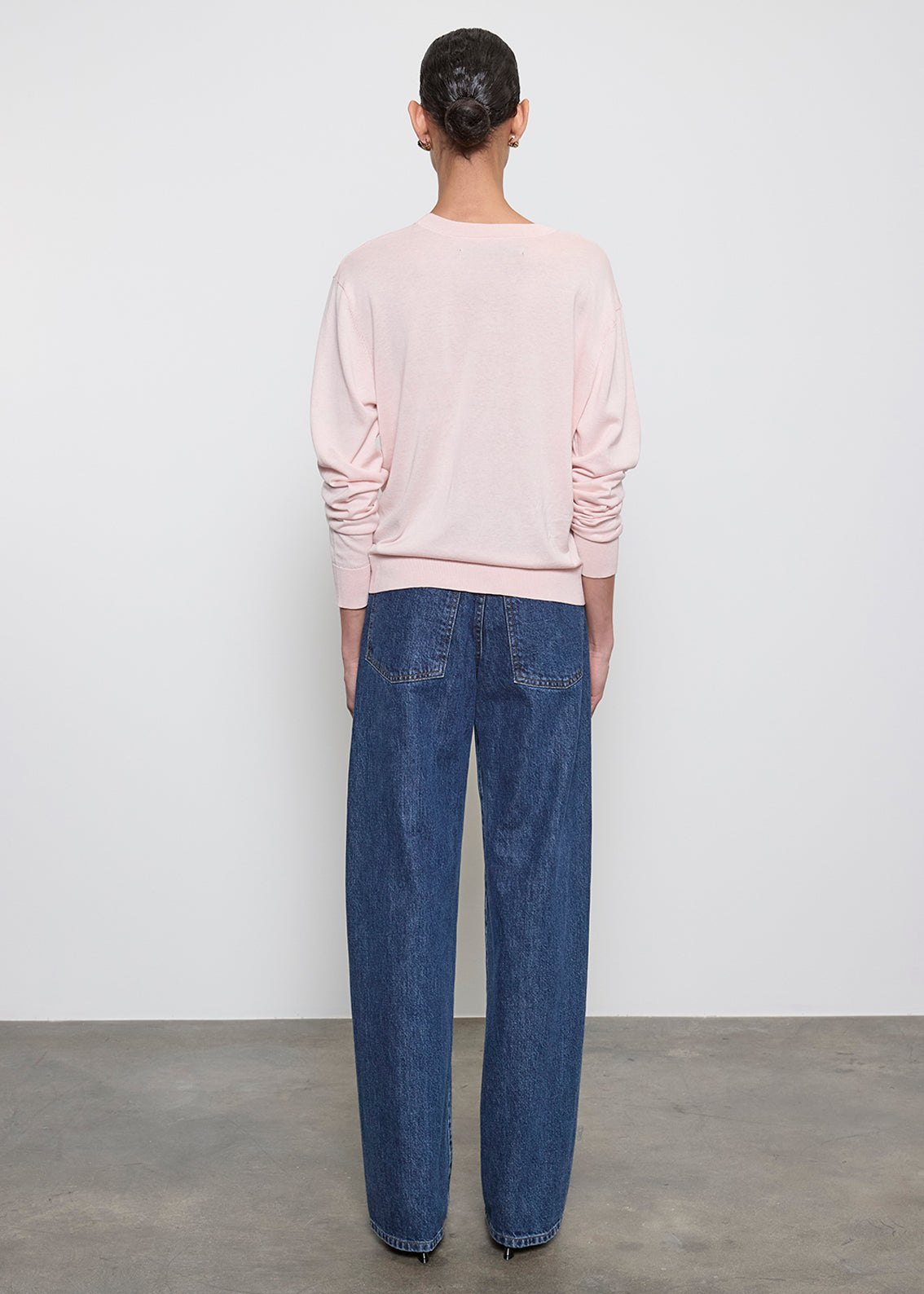 Silk Knit Crew | Pale Pink