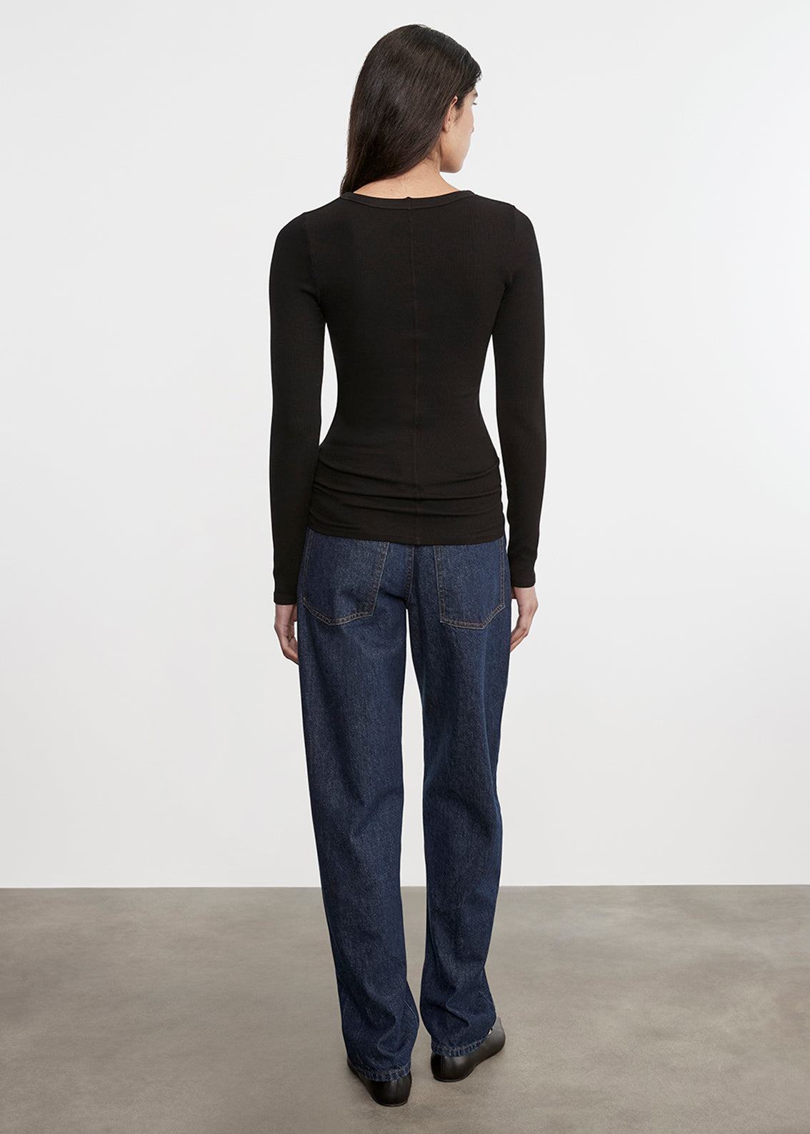 Silk Rib L/S Crew | Black