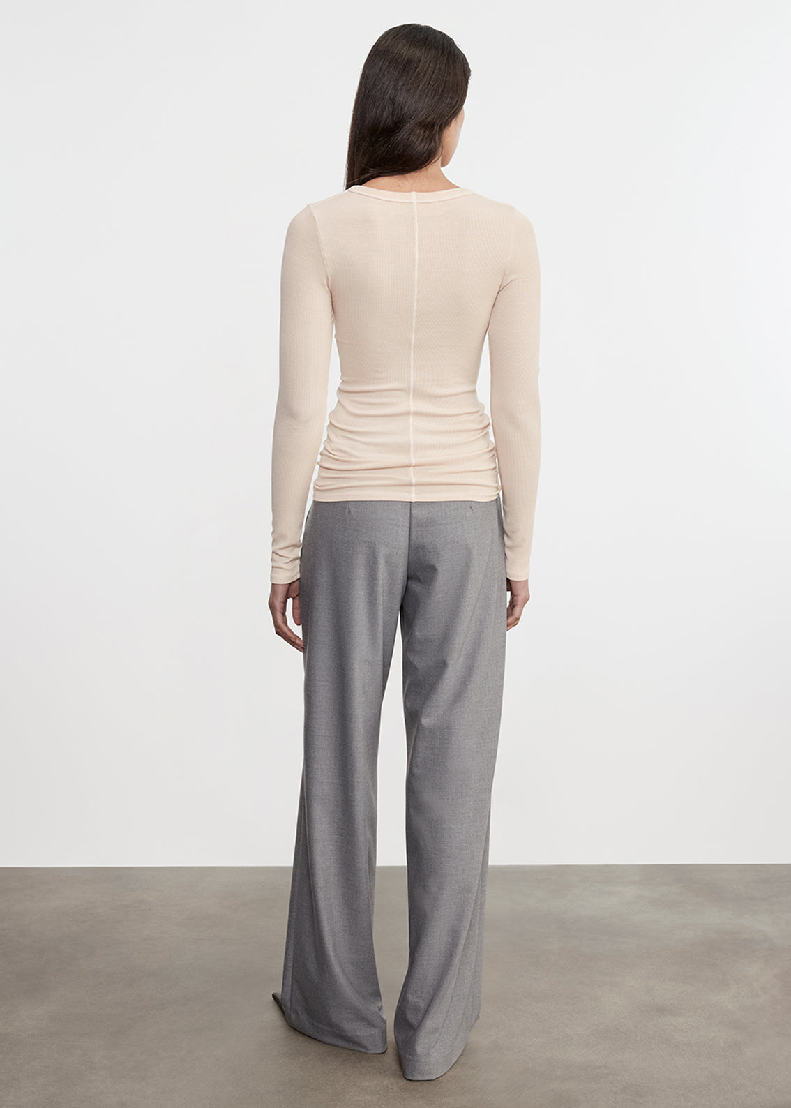 Silk Rib L/S Crew | Fawn