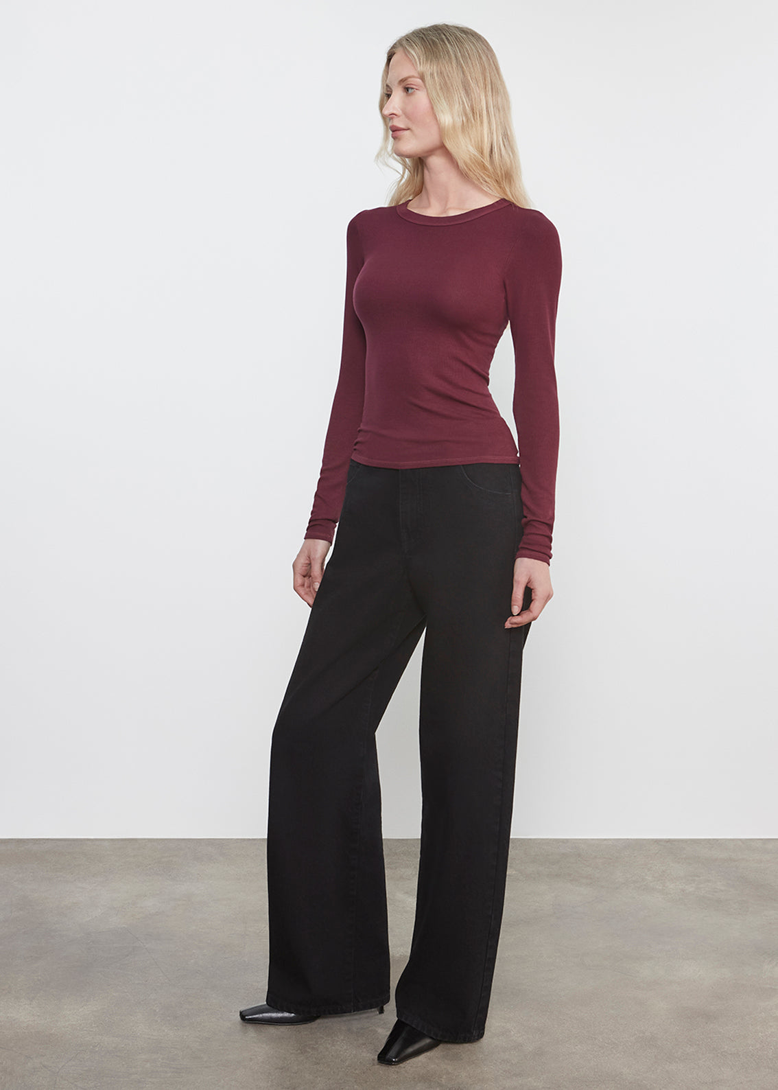 Silk Rib Essential Crew | Carmine