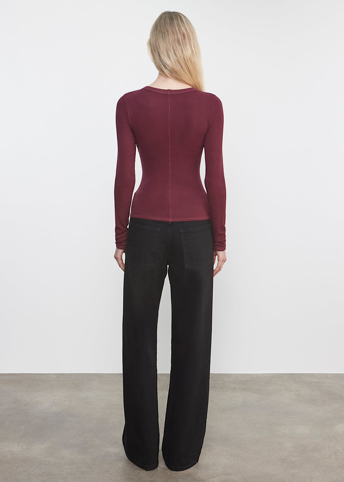 Silk Rib Essential Crew | Carmine