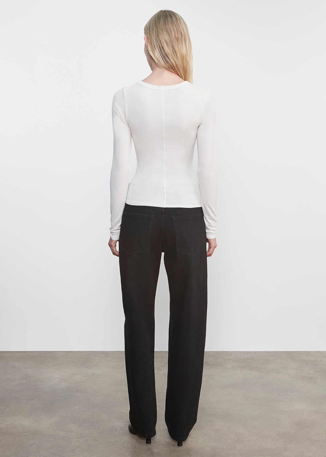 Silk Rib Essential Crew | Chalk
