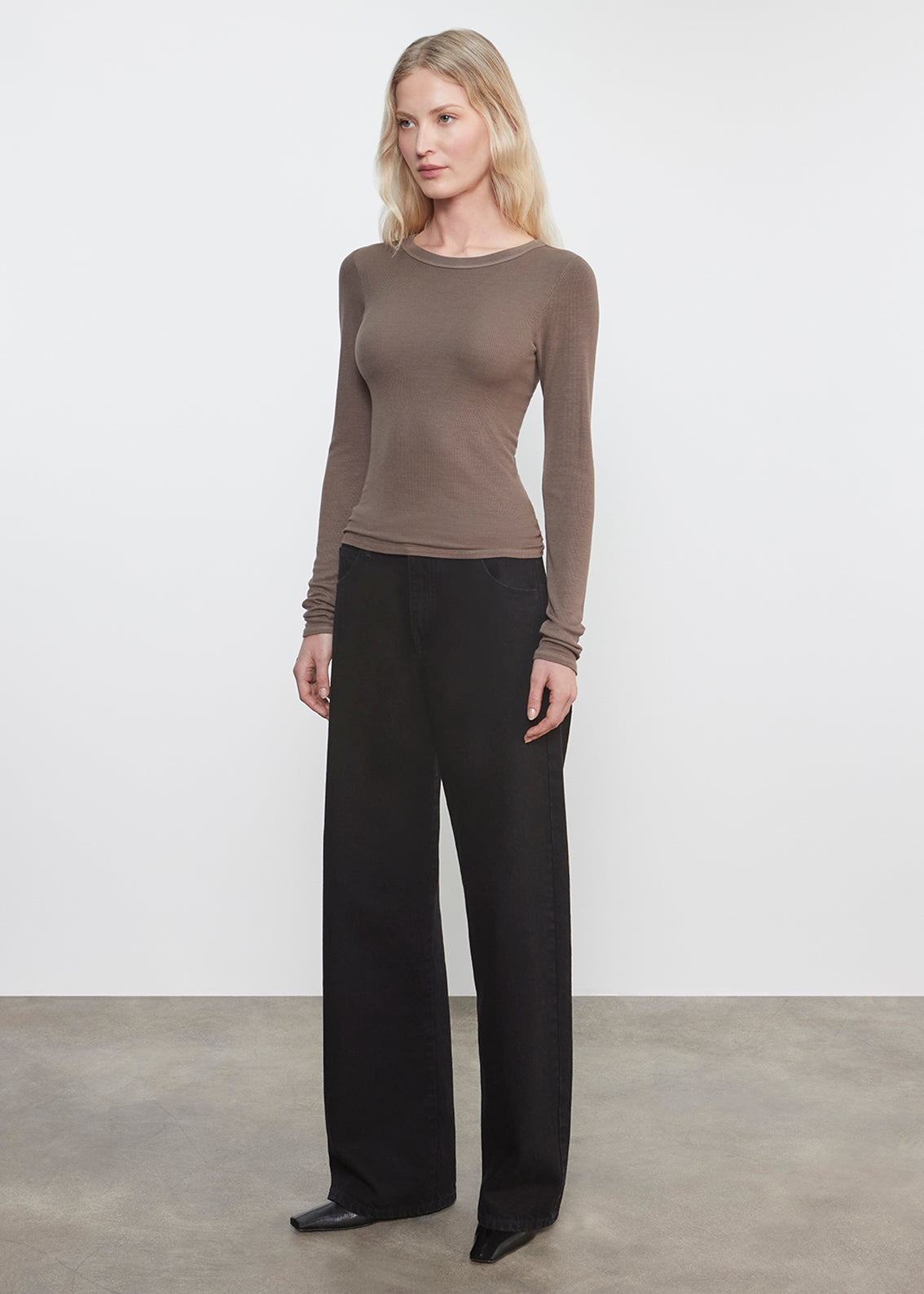 Silk Rib Essential Crew | Mushroom