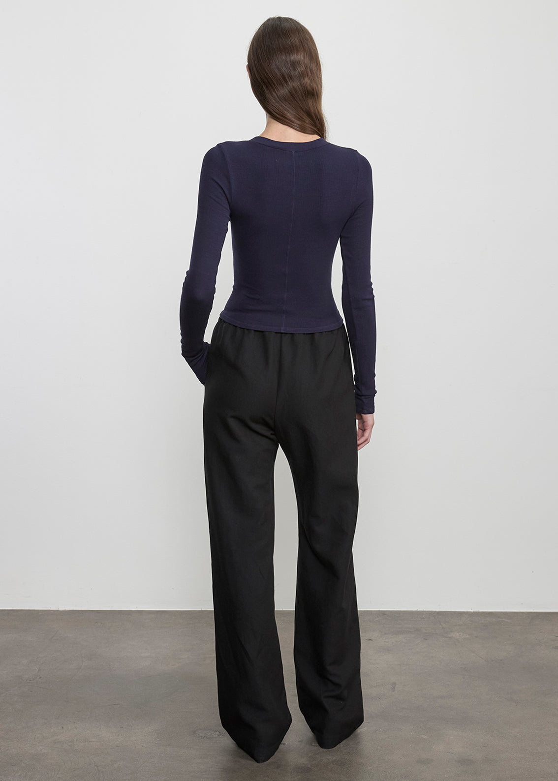 Silk Rib Essential Cardigan | Navy
