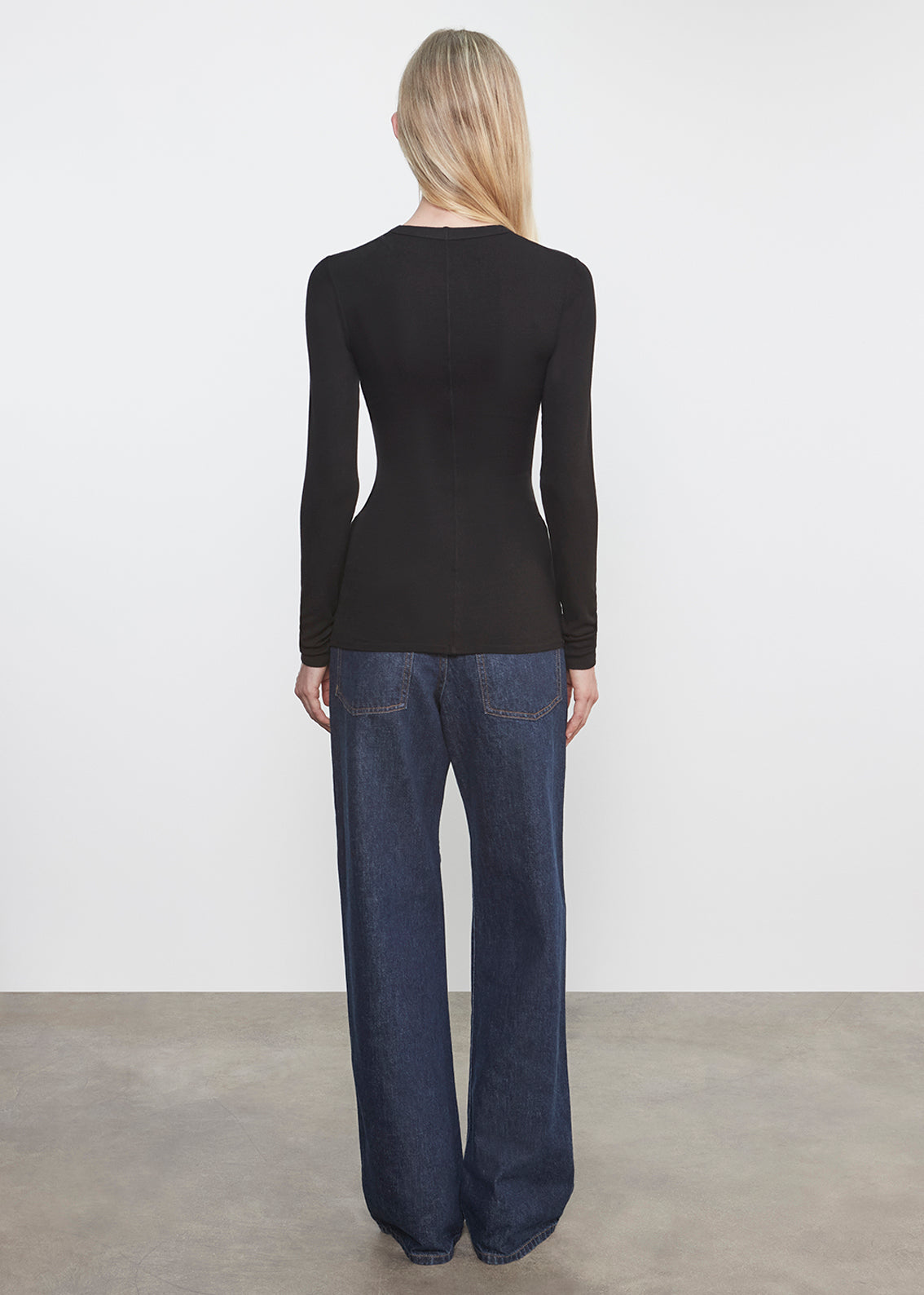 Silk Rib L/S U | Black