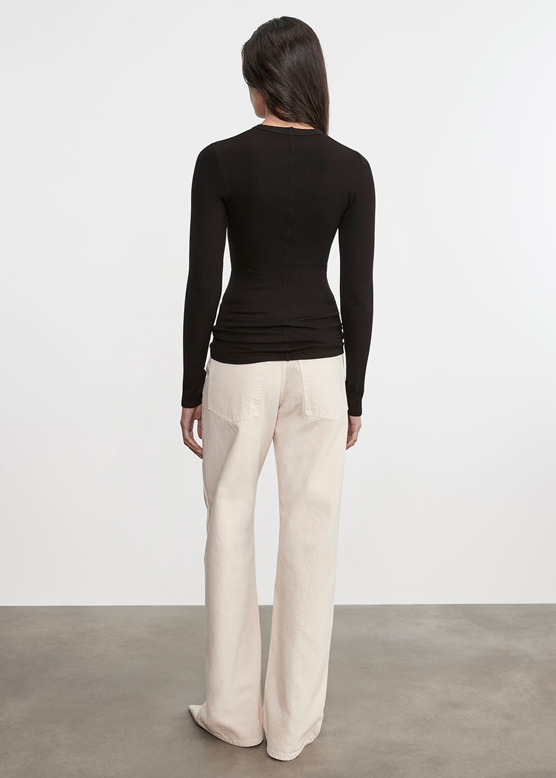 Silk Rib L/S U | Black
