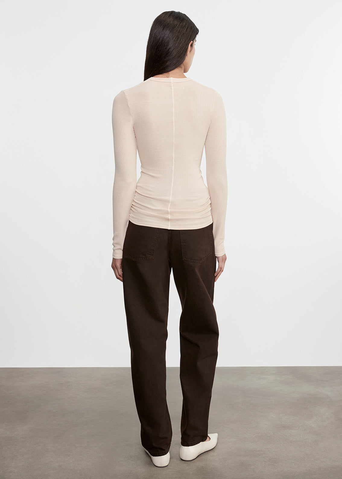 Silk Rib L/S U | Fawn