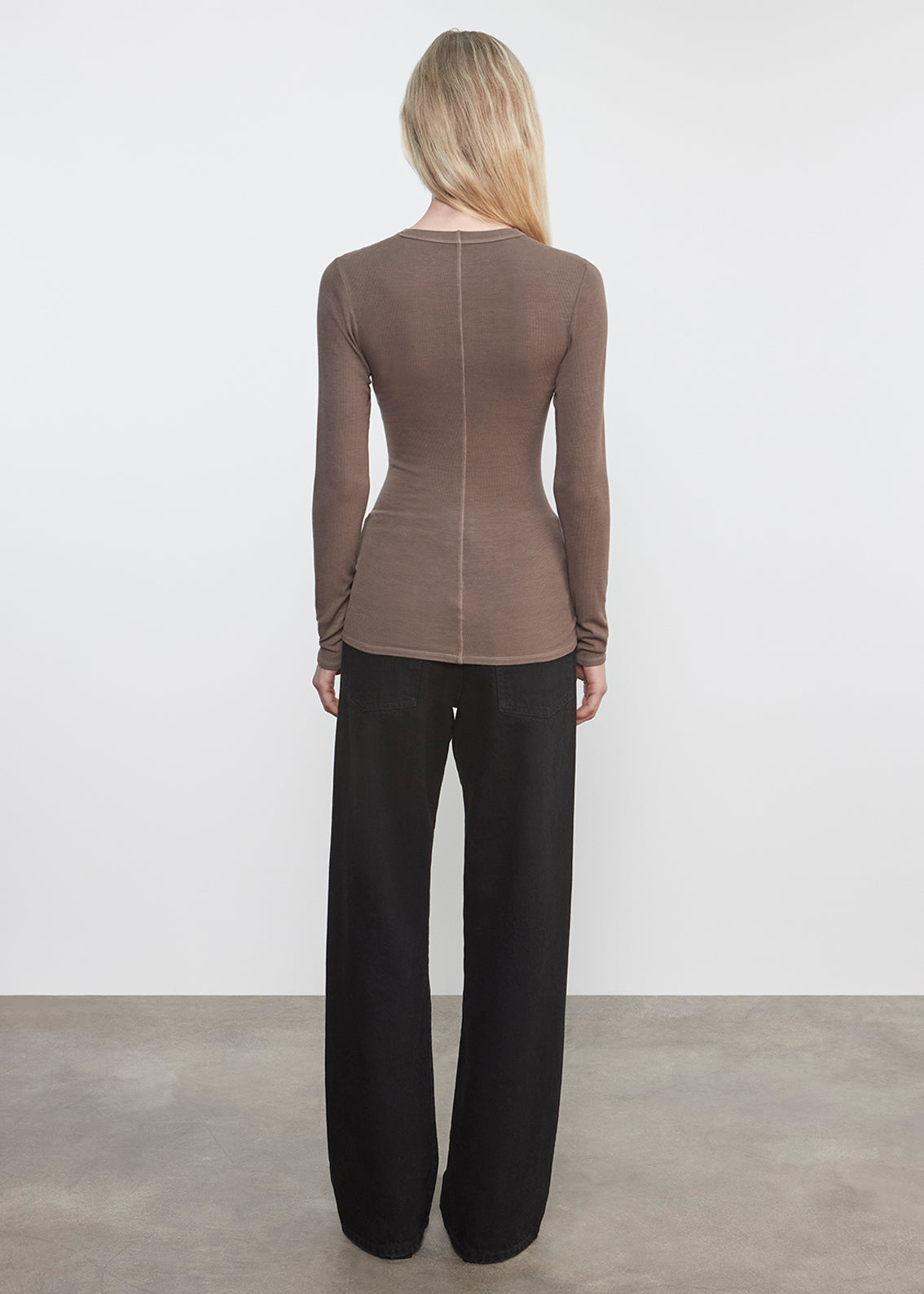 Silk Rib L/S U | Mushroom