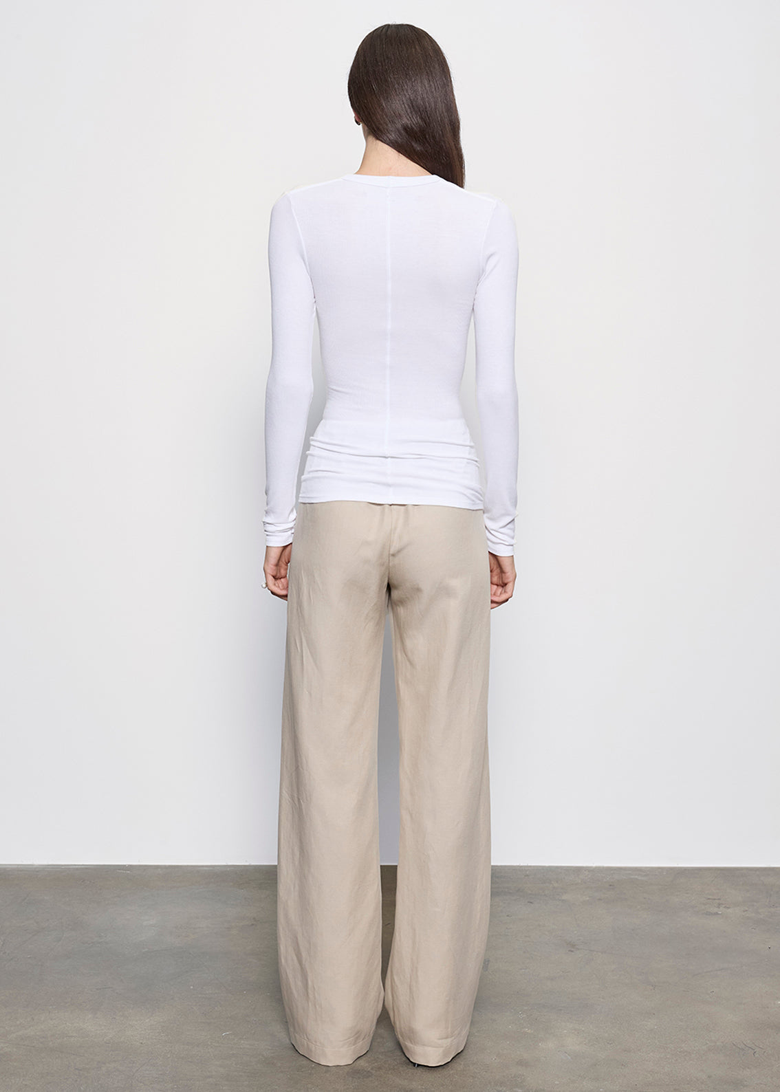 Silk Rib L/S U | White