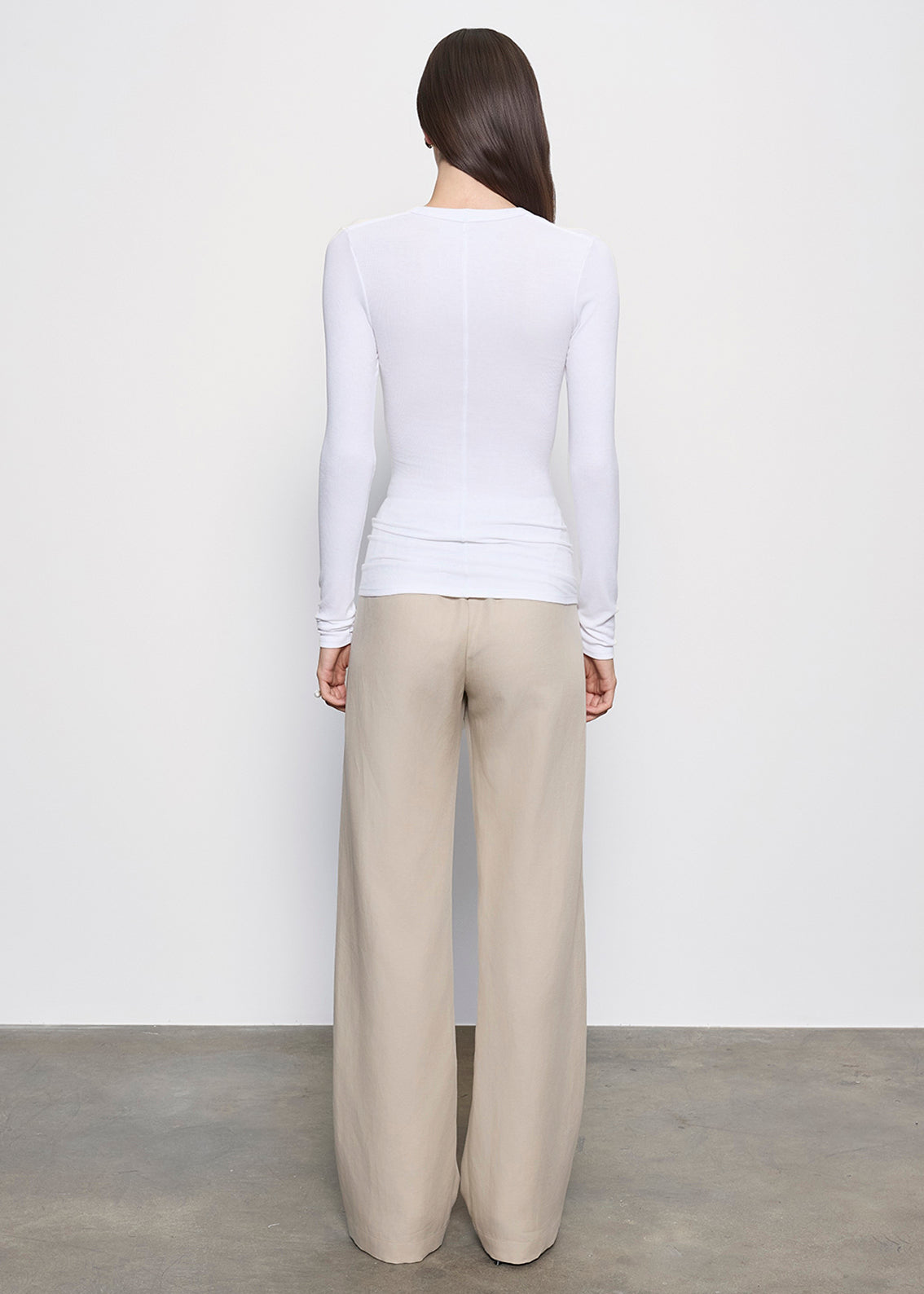 Silk Rib L/S U | White