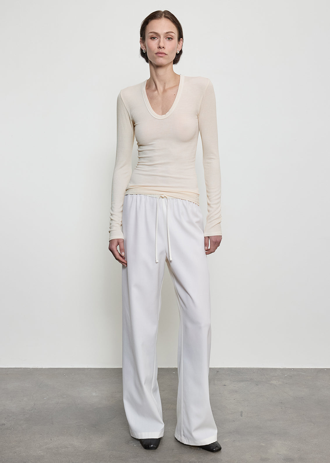 The Wide Leg in Gabardine | Off White