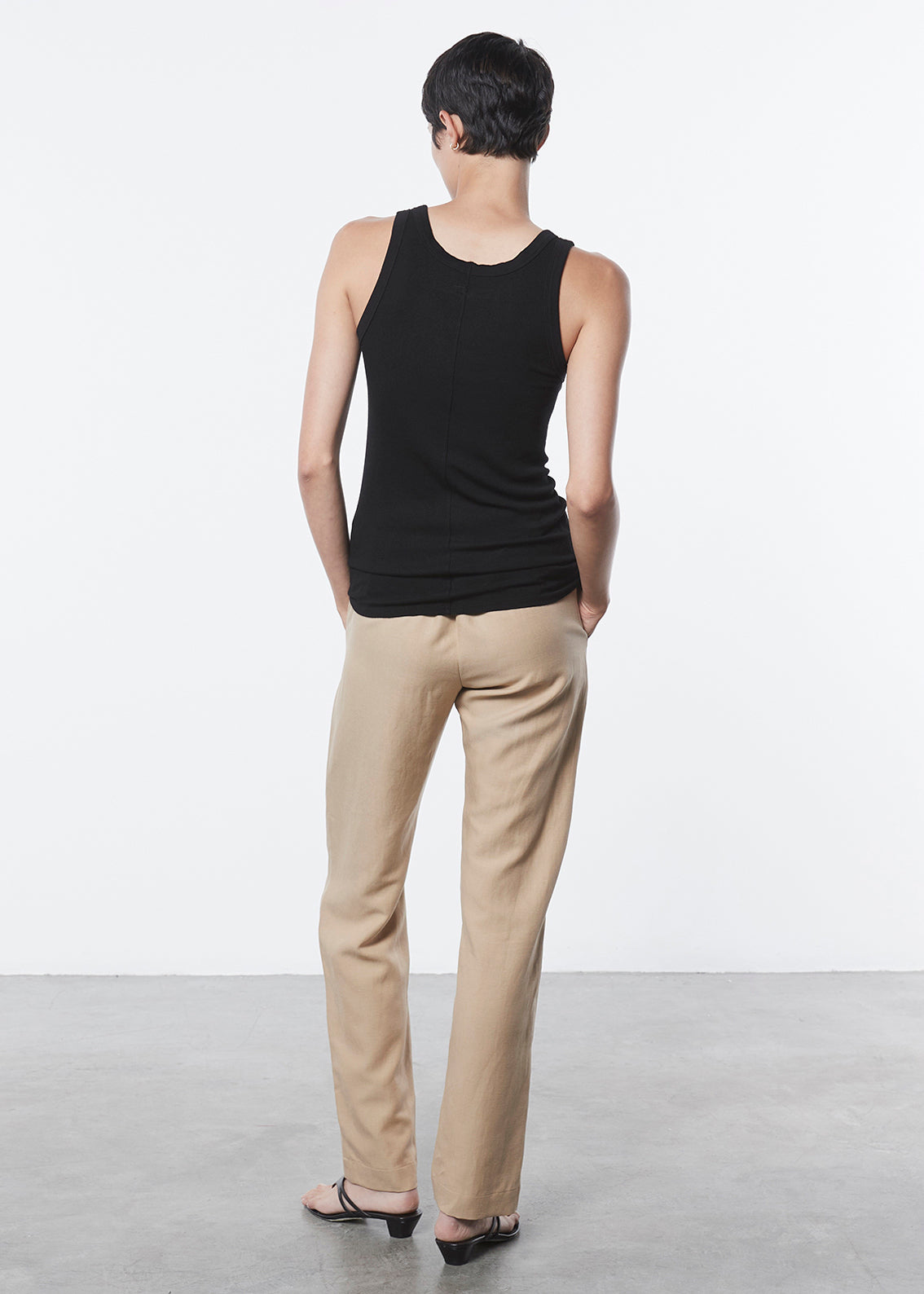 Silk Rib Bold Tank | Black