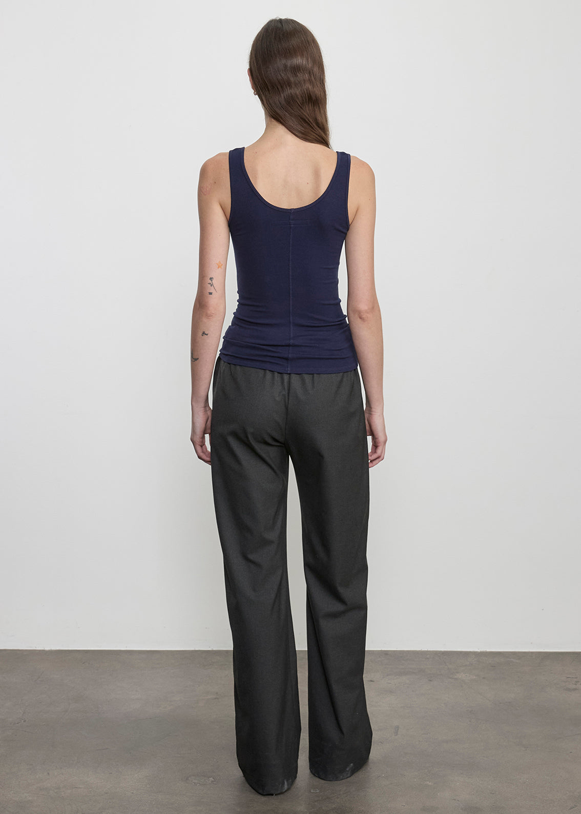 Fluid Silk Rib Tank | Indigo
