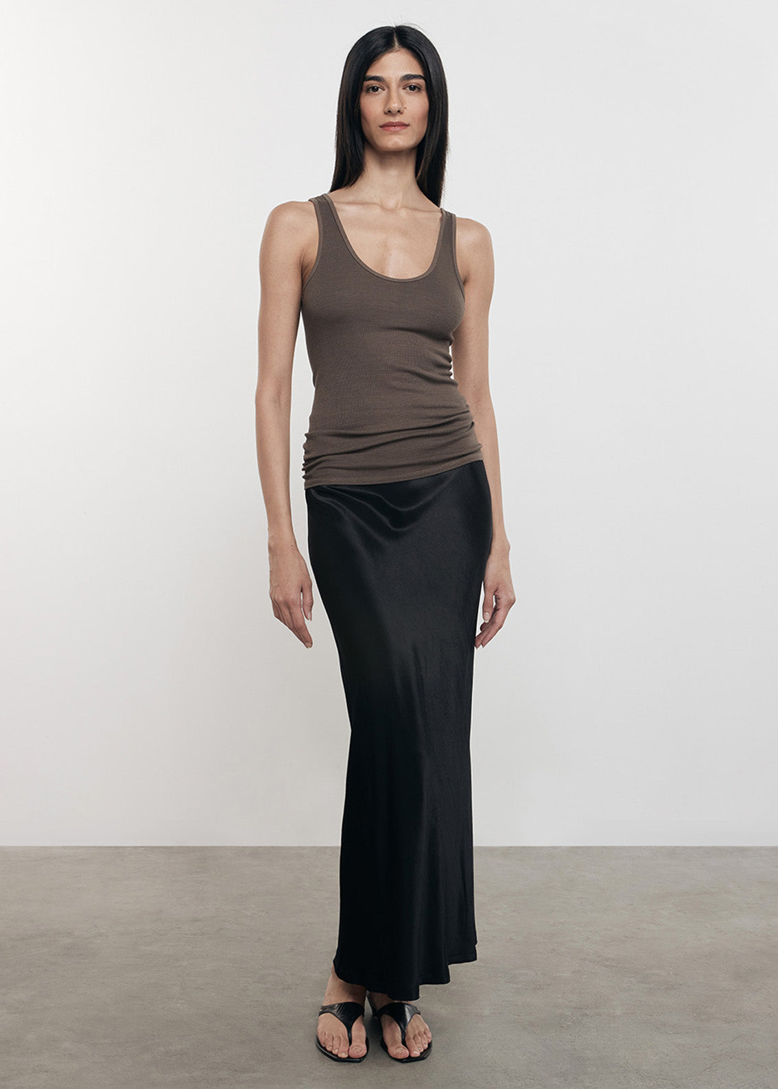Silk Rib Tank | Shiitake