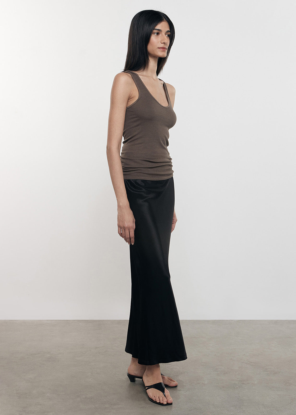 Silk Rib Tank | Shiitake