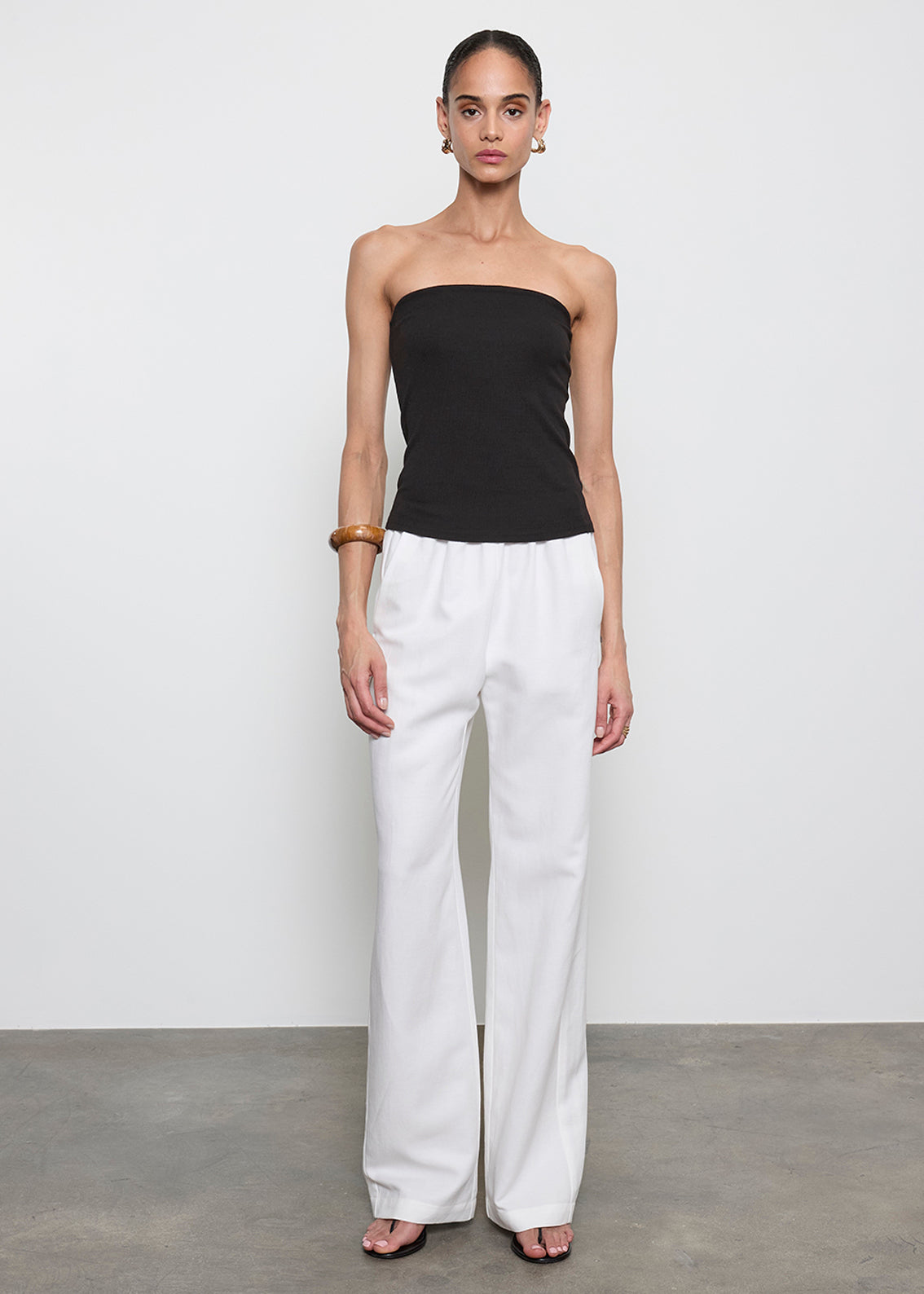 Silk Rib Tube Top | Black