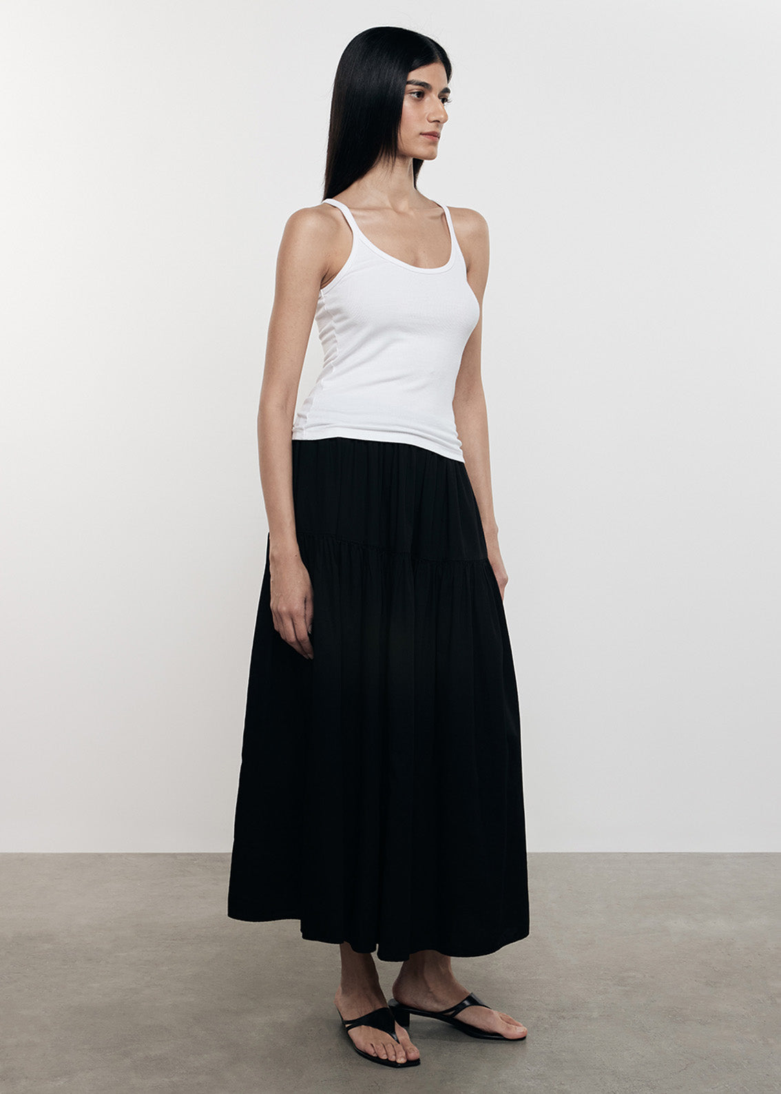 Tiered Maxi Skirt | Black