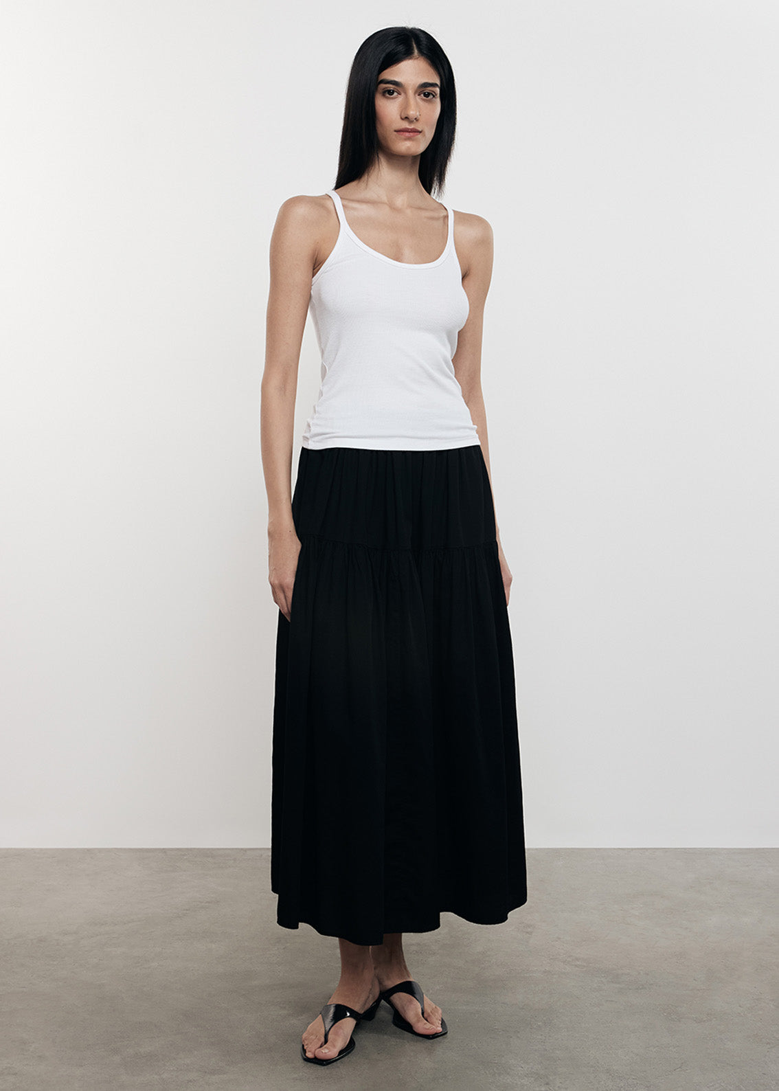 Tiered Maxi Skirt | Black