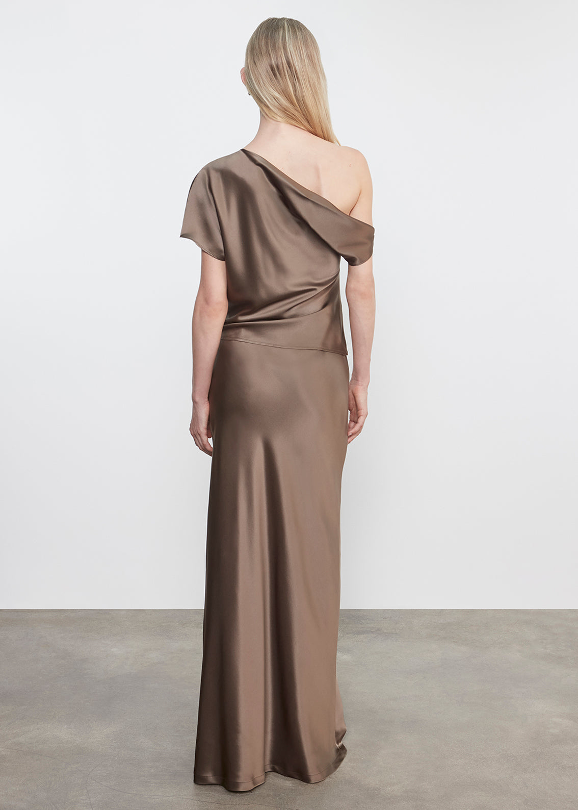 Silk Fill Length Skirt | Mushroom