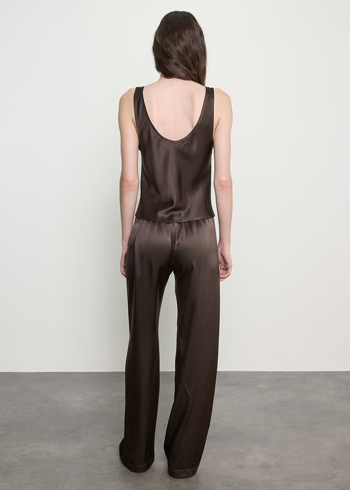 Silk Satin Everywhere Pant | Olive Bronze