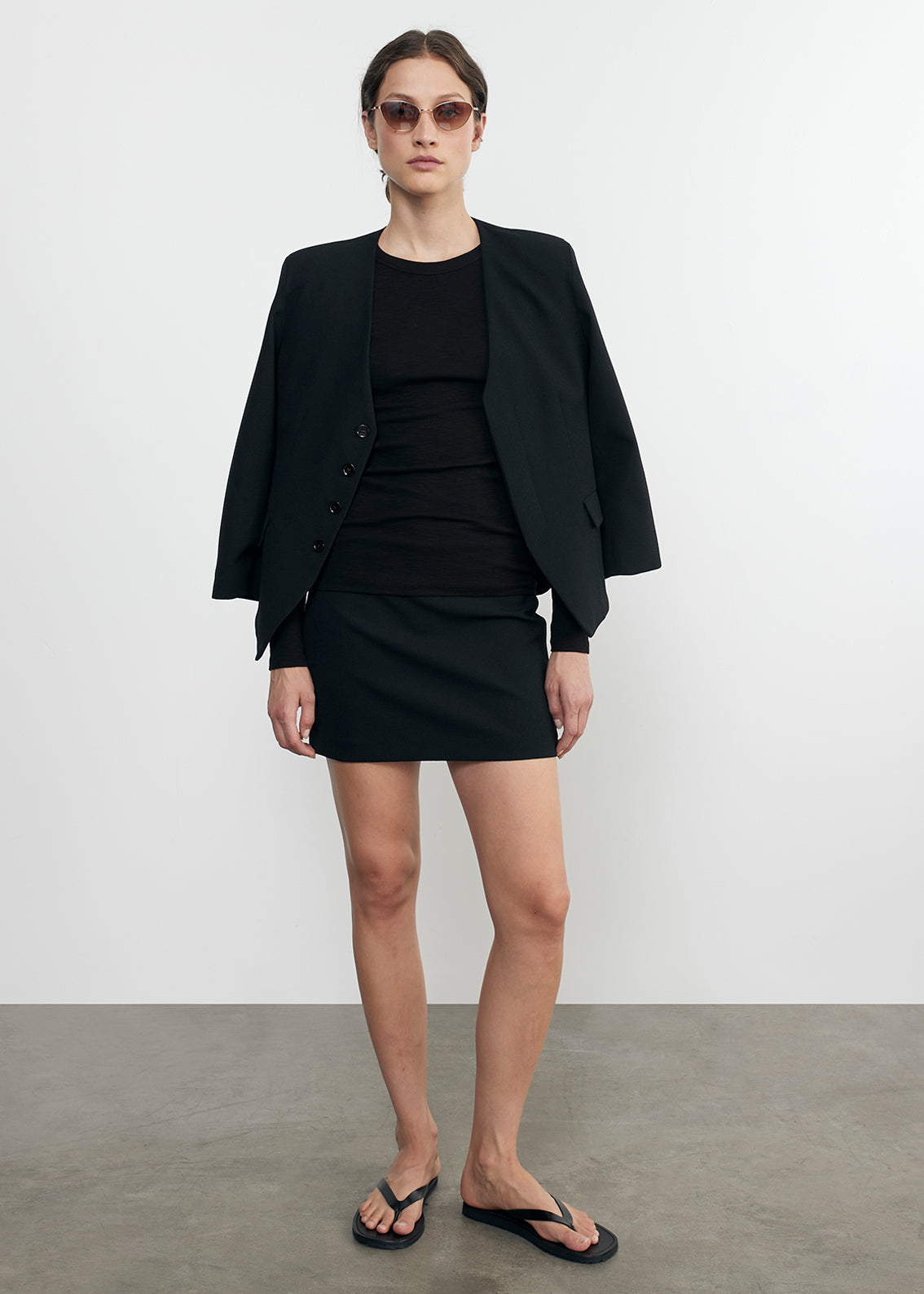 Textured Knit L/S Crew | Black