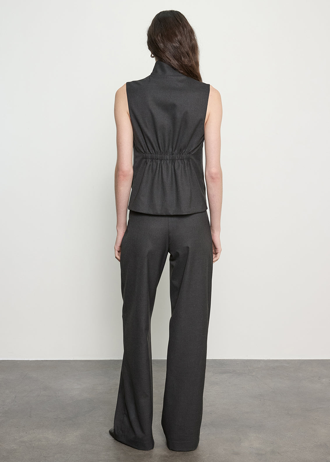 Suiting Hi-Neck Vest | Dark Charcoal