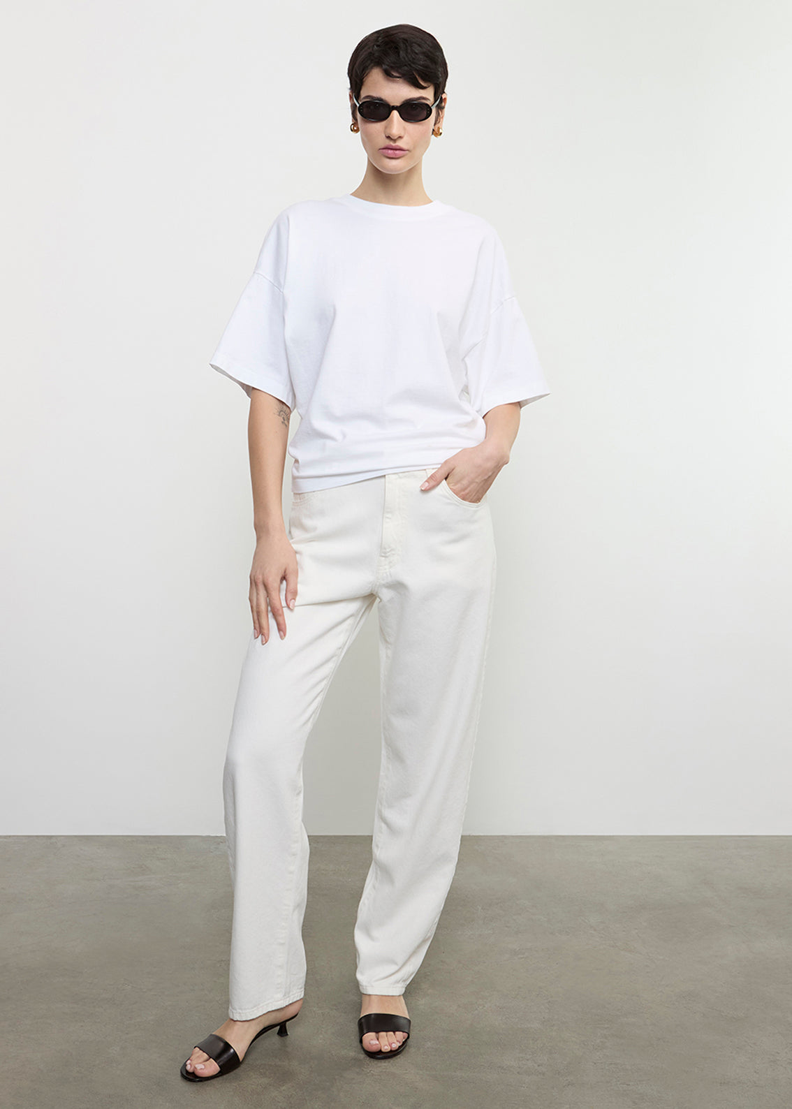 S/S Supima Curve Tee | White