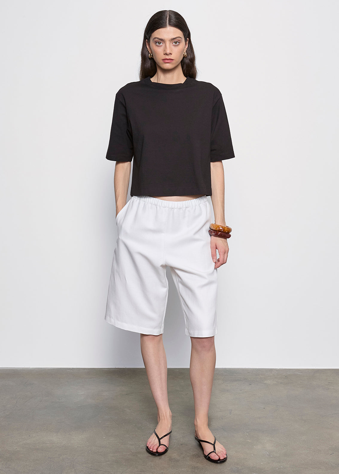 Twill Bermuda Short | Off White – Enza Costa