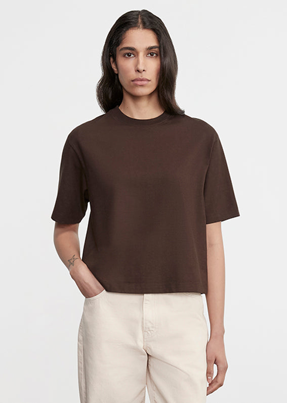 S/S Supima Boxy Tee | Coffee Bean