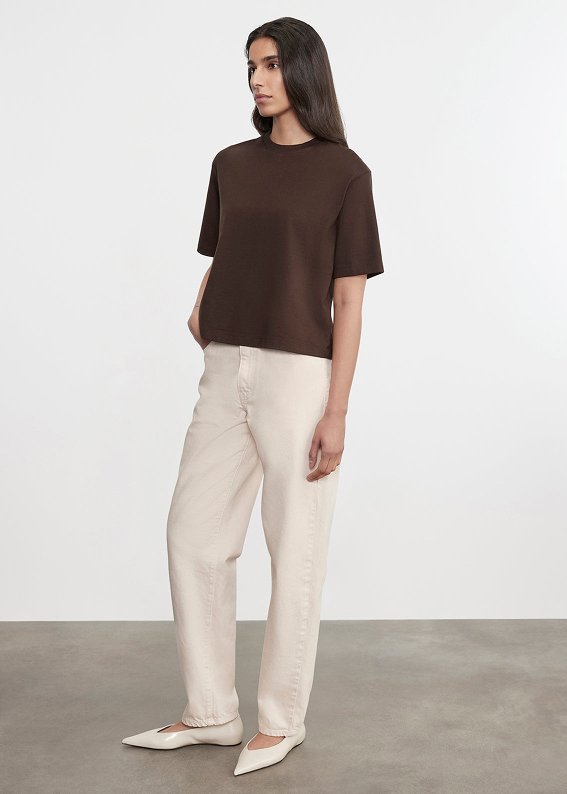 S/S Supima Boxy Tee | Coffee Bean