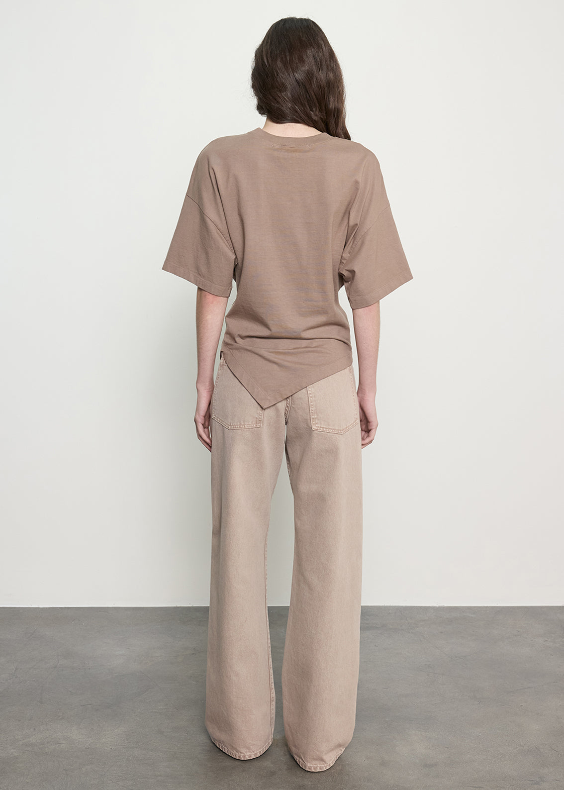 Supima Structured Jersey Asymm Tee | Walnut