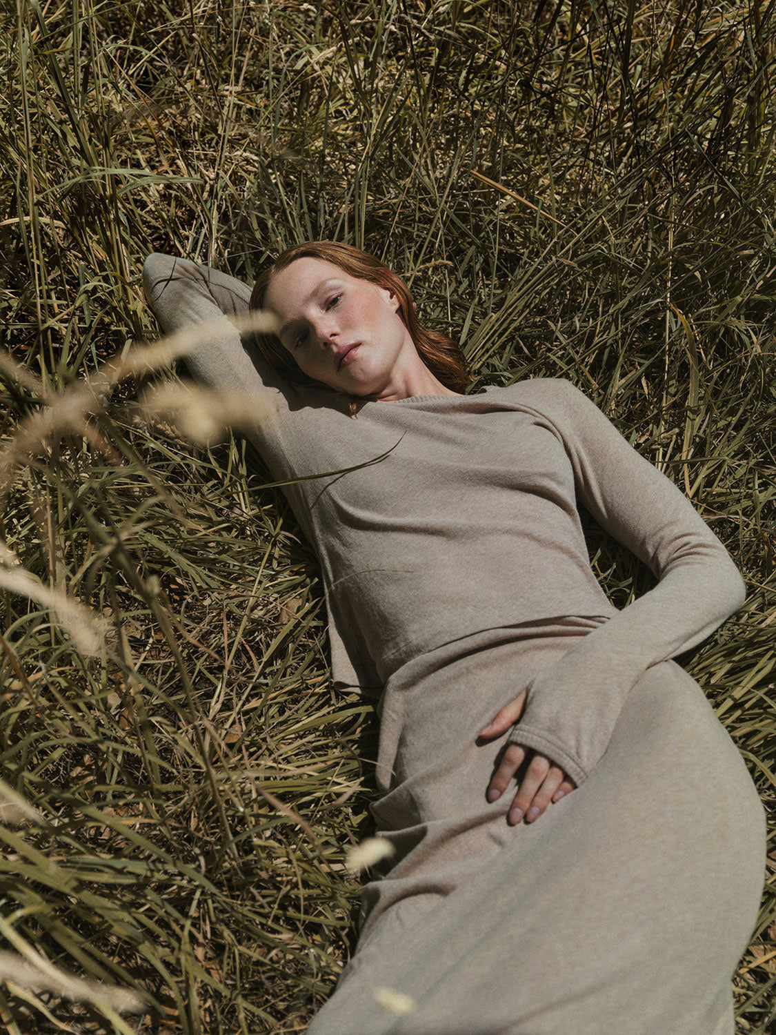 Cashmere Bias Skirt | Khaki