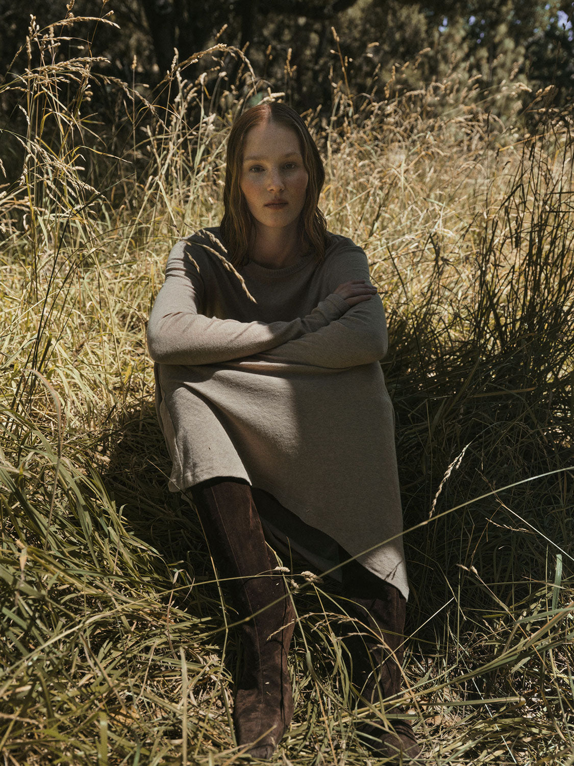 Cashmere Bias Skirt | Khaki