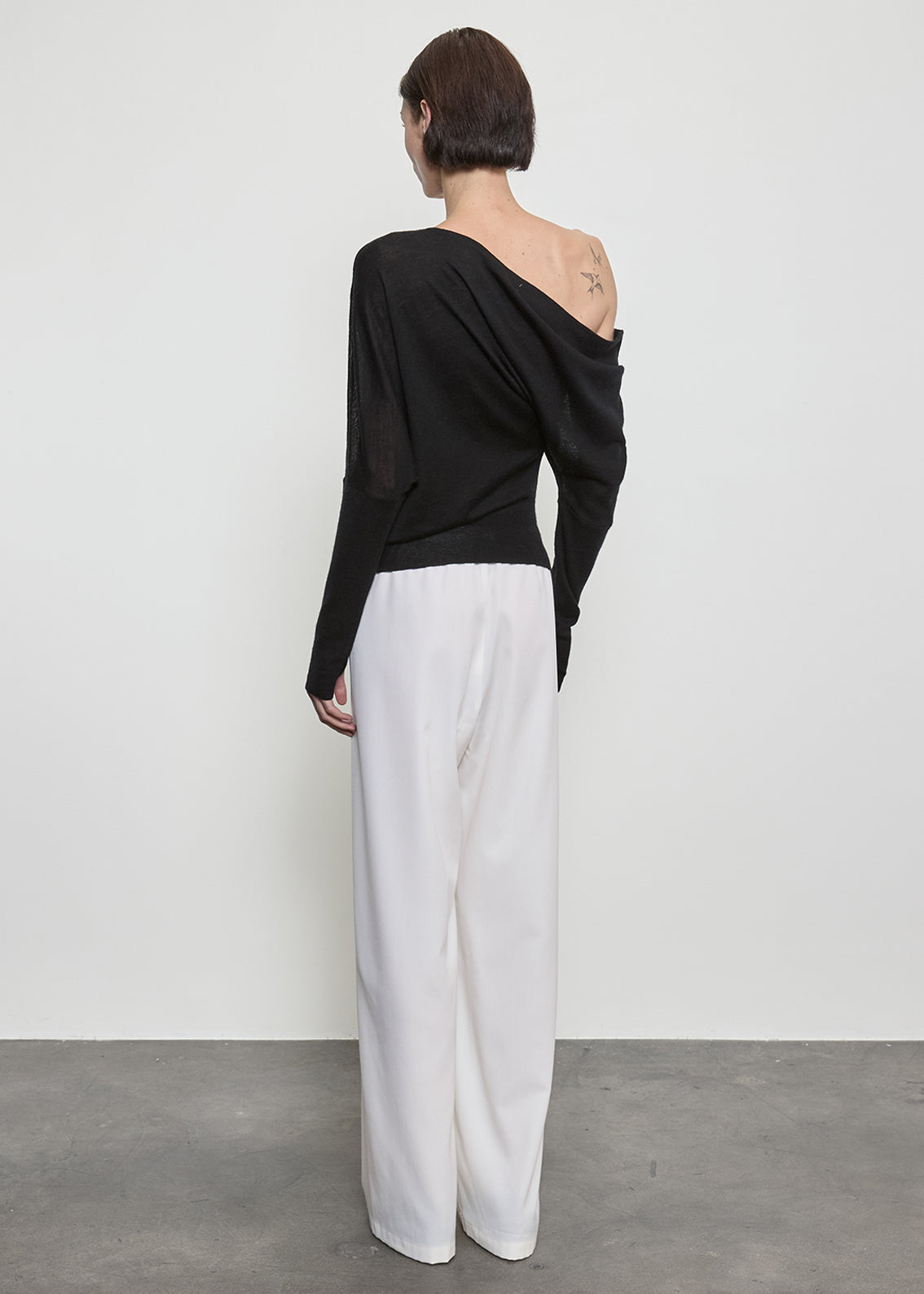 Tissue Cashmere Slouch Sweater | Black