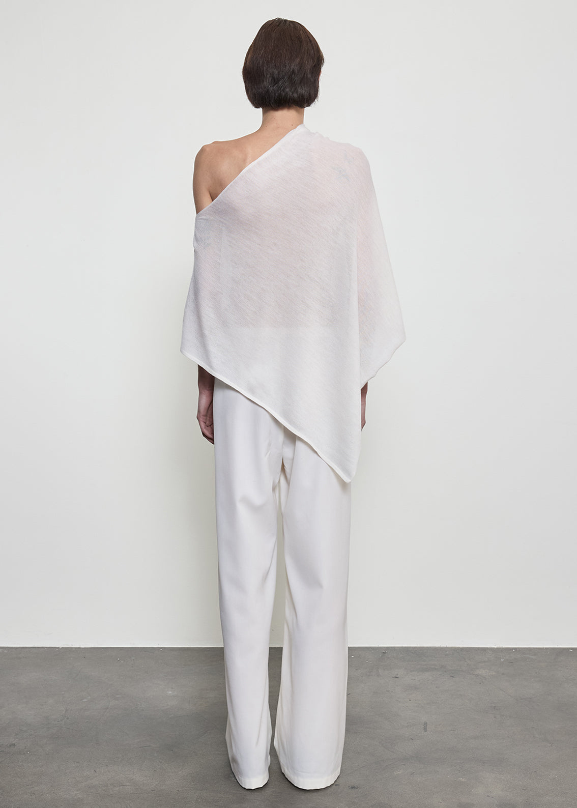 Tissue Cashmere Poncho | Chalk