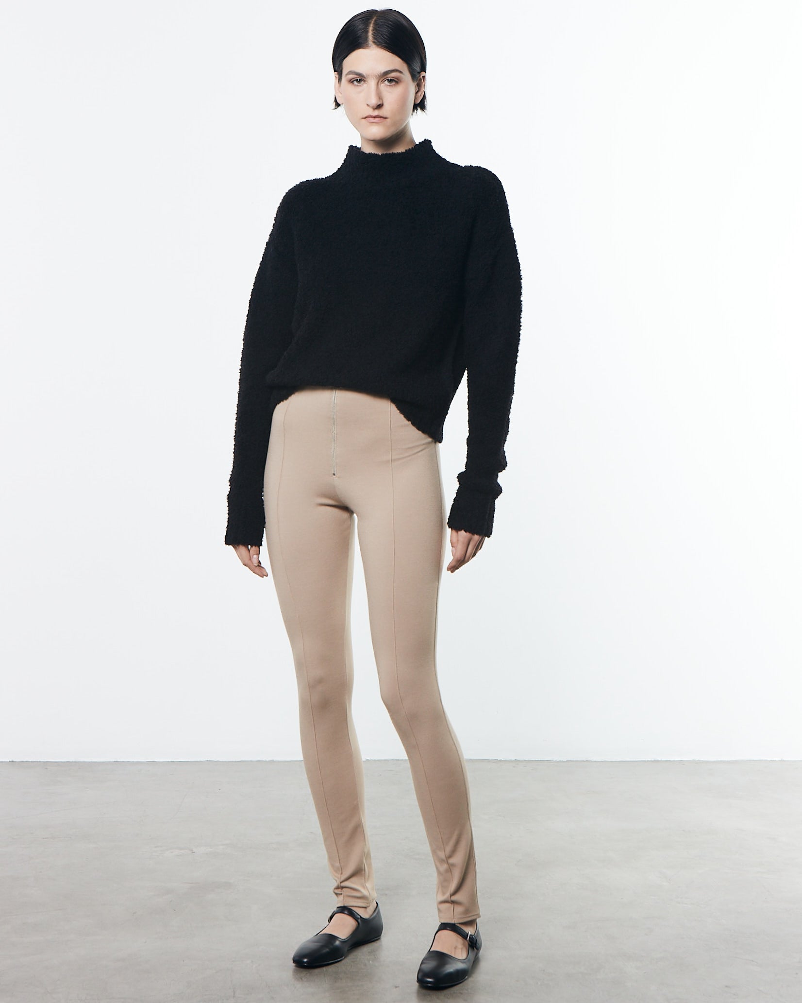 Cropped turtleneck sweater on sale black