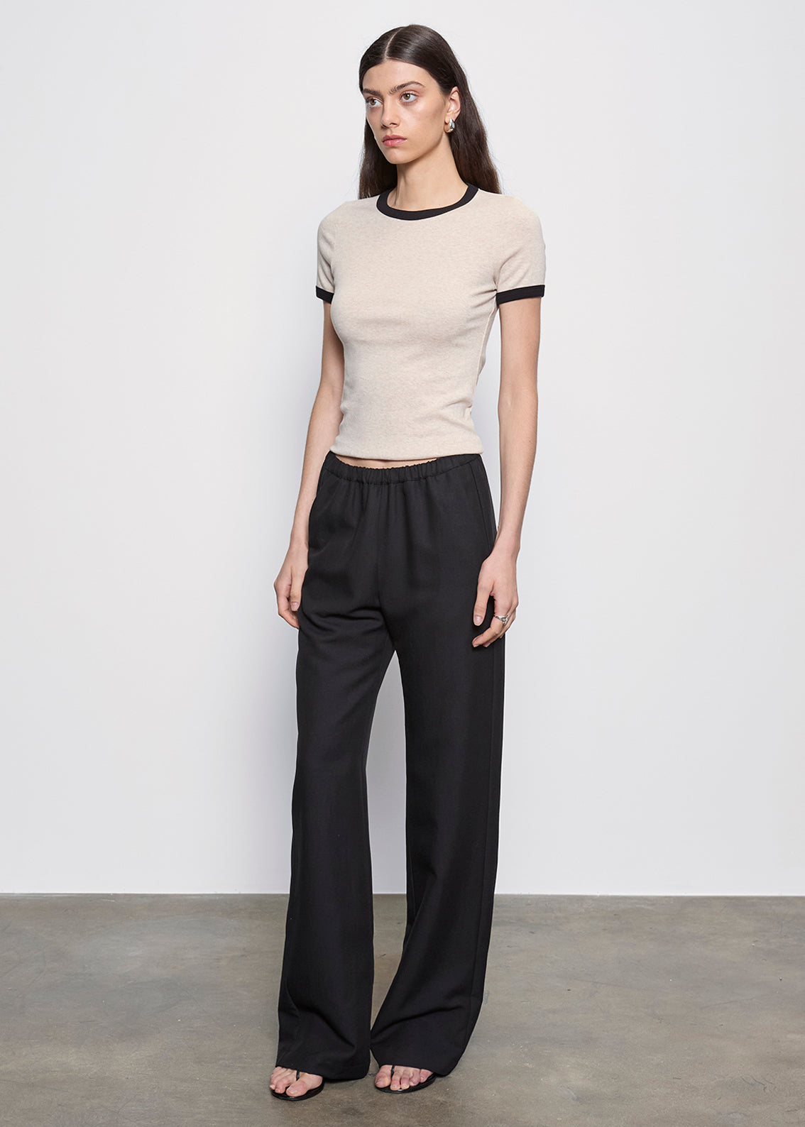 Cotton Classic Ringer Tee | Wheat/Black