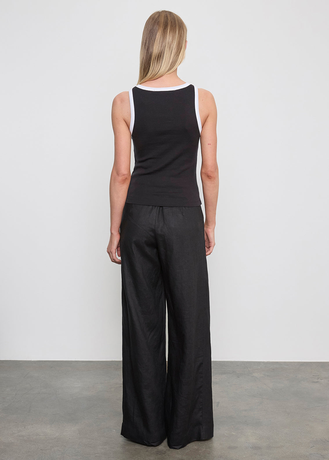 Linen Easy Trouser | Black