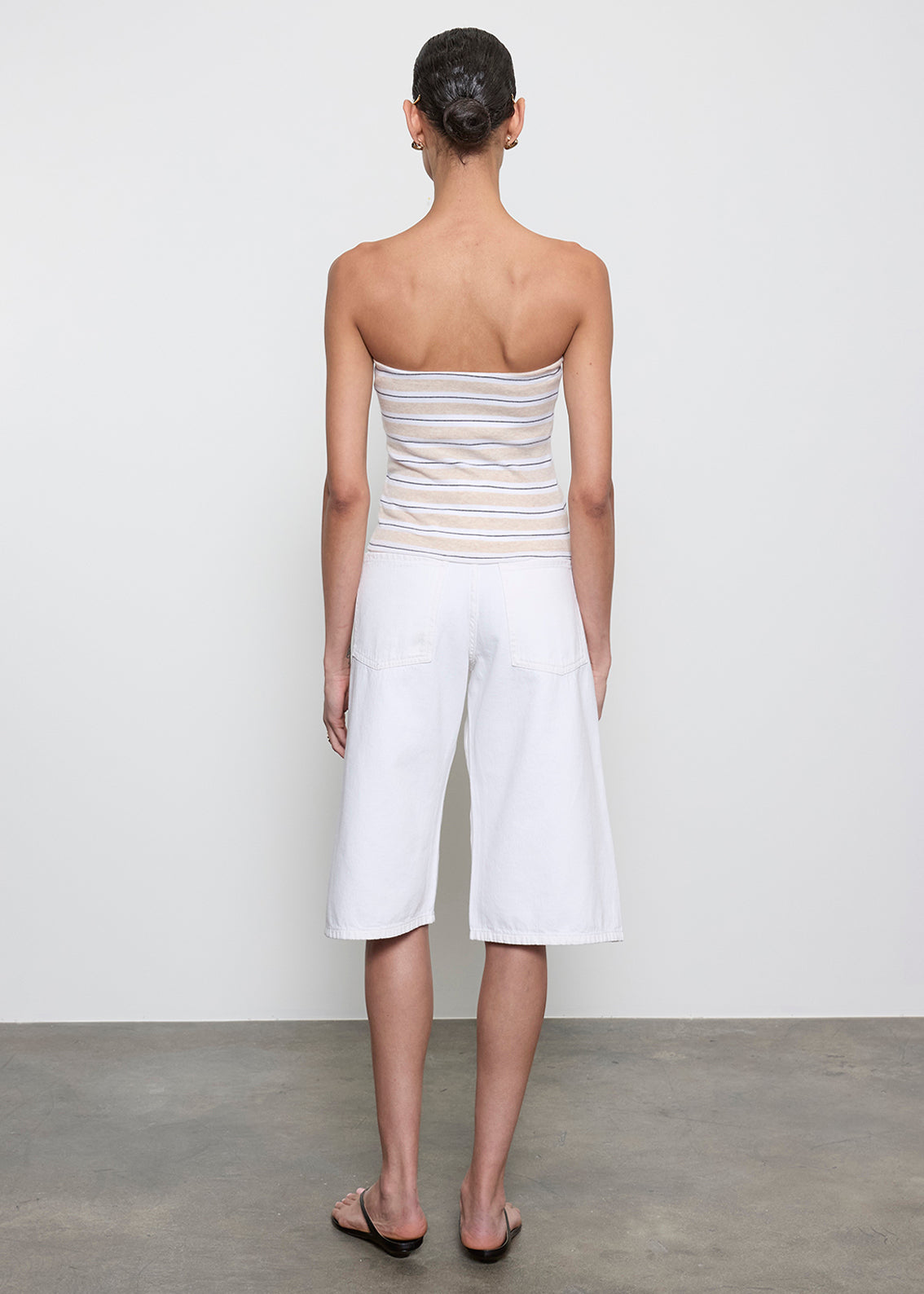Cotton Stripe Classic Bandeau Top | Wheat/White Stripe – Enza Costa