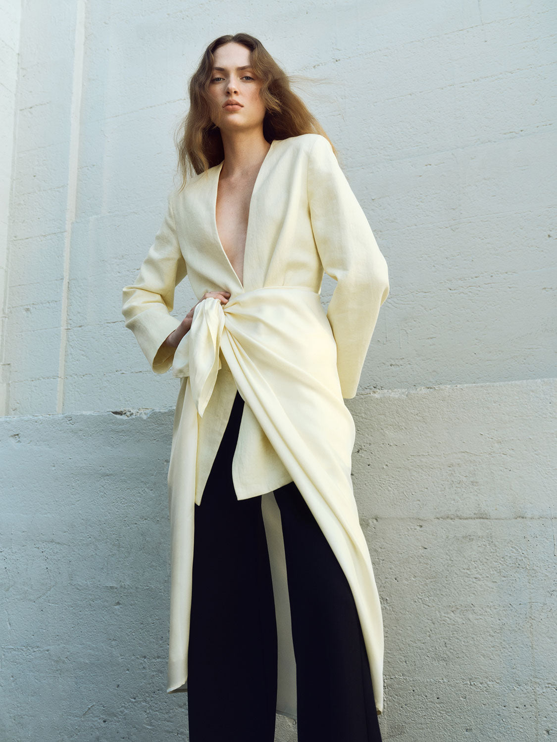 Linen Double Breasted Jacket | Flan