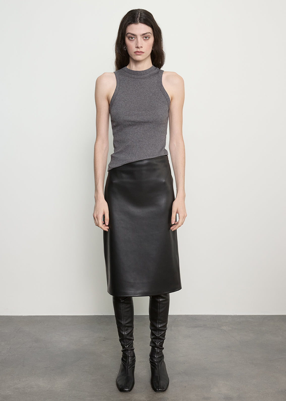 Cashmere Rib Tank | Heather Grey